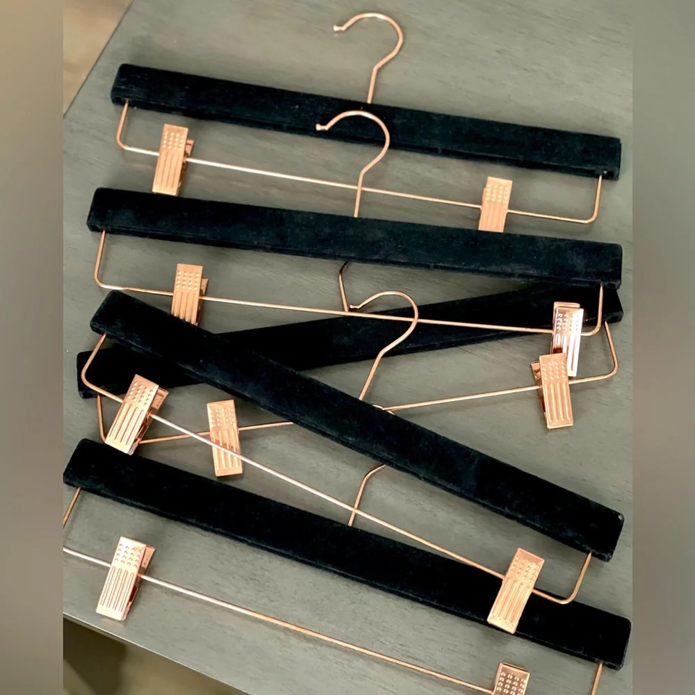 Velvet Dress Pants Hangers with clips (5)